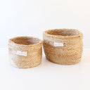 Handgeweven mand van naturelkleurig jute