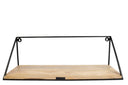MrsBloom wandplank M met een zwart metalen frame en een naturel houten plank