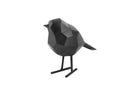 Zwart vogelbeeldje van Present Time gemaakt van metaal en kunsthars