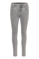 Cream broek jeans in middengrijs met grey wash