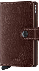 Bruine leren Secrid miniwallet in de kleur Veg Espresso