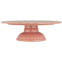 Ib Laursen taartplateau in de kleur Coral Almond met ribbelrand en verhoogde voet