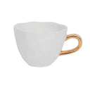 Witte Urban Nature Culture mok L uit de Good Morning serie met een goudkleurig oor.