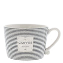Bastion Collections mok l coffee - zwart in crèmewit aardewerk