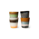 Set van vier HKliving ristretto mokjes in diverse retrokleuren van keramiek