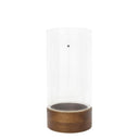 Bastion Collections windlicht l van hout en glas met zwart hartje
