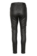 Cream broek leatherlook - zwart