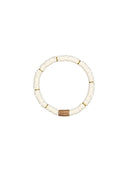 Barts armband talfy in het wit met gouden accenten en houten sluiting