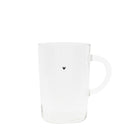 Bastion Collections theeglas l heart van helder glas met een zwart hartje