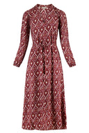 Zusss jurk met print - zand/roodbruin
