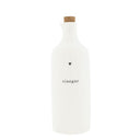 Bastion Collections fles azijn in zwart aardewerk met schenktuit en kurken dop