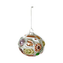 Rond handbeschilderd HKliving kerstornament uit de Jewels-serie met metalen ophangpunt