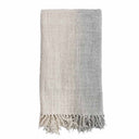 Grijze Original Home plaid met franjes en een handgeweven structuur