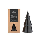 Zwarte handgemaakte kerstboomkaars van Original Home in een geschenkverpakking.