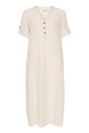 Cream jurk linnen - wit