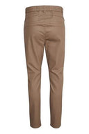 Cream broek leatherlook - caramel