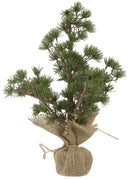 Decoratief Ib Laursen kerstboompje van 42 cm hoog met een bruine jute voet.