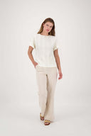Zusss shirt met vlindermouwen in de kleur offwhite