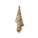 HKliving theedoek in amber en blauw met blokpatroon