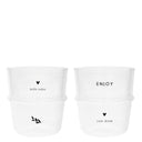 Helder Bastion Collections glas met zwarte details en tekst