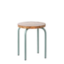 KidsDepot circle kruk in de kleur seagreen met een naturel houten zitting op een metalen frame