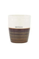 Zusss koffiemok coffeee in wit en donkerbruin keramiek