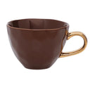 Urban Nature Culture mok l good morning in cappuccino kleur met gouden oor