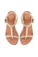 Zusss sandalen in zandkleur met gevlochten suede straps en enkelbandje