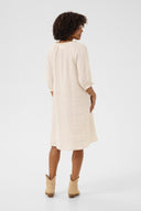 Cream jurk linnen - naturel