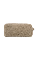 Zusss make-up tas van zachte teddy stof in de kleur taupe/groen