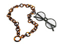 Looplabb leesbril ketting in bruin turtle patroon