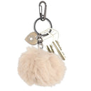 Sleutelhanger fluffy in de kleur creme met een diameter van 5 cm