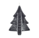 Zwarte kaars in de vorm van een kerstboom van 9 cm hoog