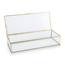 vtwonen glazen box in goud met een metalen frame en glazen wanden