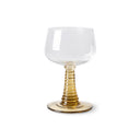 HKliving wijnglas hoog in groen met swirl voet en helder glas