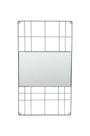 vtwonen memobord spiegel - zwart met een zwart metalen frame en spiegeloppervlak