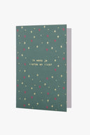 Zusss kerstkaart liefde en licht in donkergroen met gouden letters