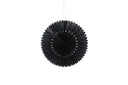 Zwarte papieren rozet van MrsBloom met een diameter van 40 cm