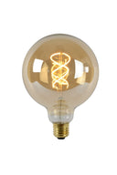 Amberkleurige Lucide LED lamp G125 met zichtbare spiraalvormige filamenten
