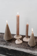 Kaars kerstboom l - taupe