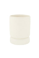 Zusss pot ribbel - creme met trechtervorm en horizontale ribbels