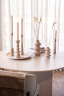 Kandelaar xl kaars metaal - beige