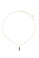 Zusss ketting van roestvrijstaal in goudkleur met een zwarte obsidiaan hanger.