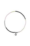 Zusss armband met lila kralen en zilverkleurige details