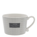 Bastion Collections mok met tekst HOME, create memories with love in zwart en wit