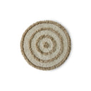 Ronde beige badmat van HKliving met een diameter van 80 cm.