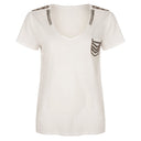 Esqualo T-shirt patches in off white met militaire emblemen