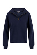 Zusss sweater met rits in de kleur donkerblauw