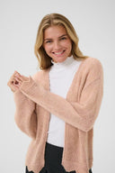 Cream vest in rose dust met V-hals en lange mouwen