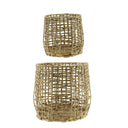 Mand van zeegras in naturel kleur met metalen frame